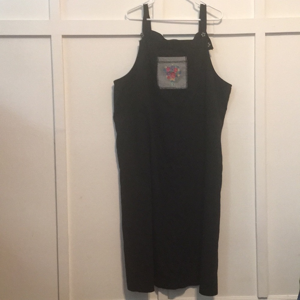 C.S.T. Sport black overalls long dress with cute front pocket and side pockets